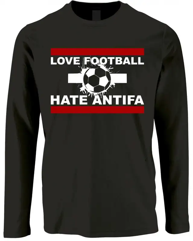 Herren Langarm Shirt (Love Football hate Antifa)
