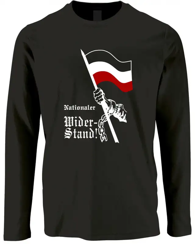 Herren Langarm Shirt (Nationaler Widerstand, Fahne)