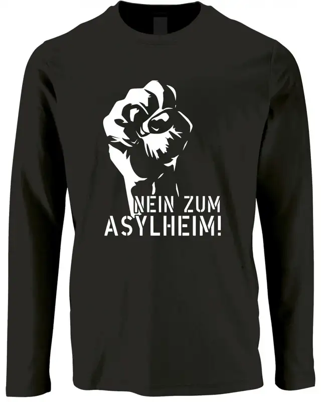 Herren Langarm Shirt (Nein zum Asylheim)