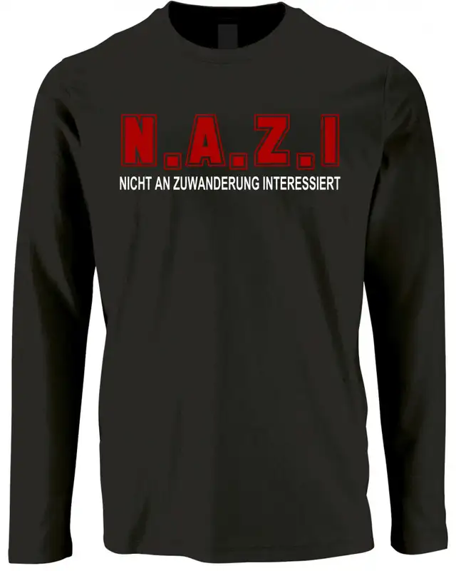 Herren Langarm Shirt (Nicht an Zuwanderung interessiert, Fahne)