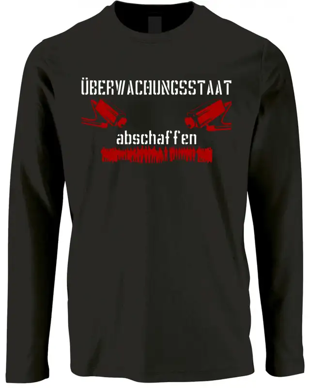 Herren Langarm Shirt (Überwachungsstaat abschaffen)