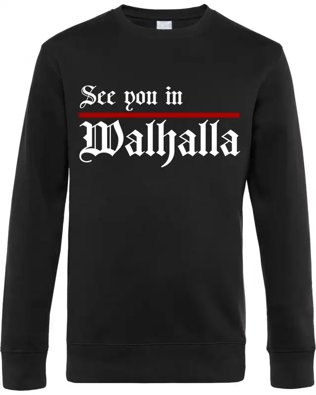 Herren Pullover (See you in Walhalla, Strich)