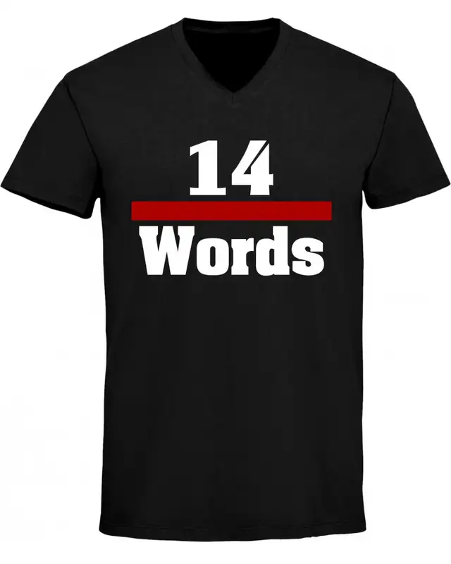 Herren V-Ausschnitt T-Shirt (14 Words)