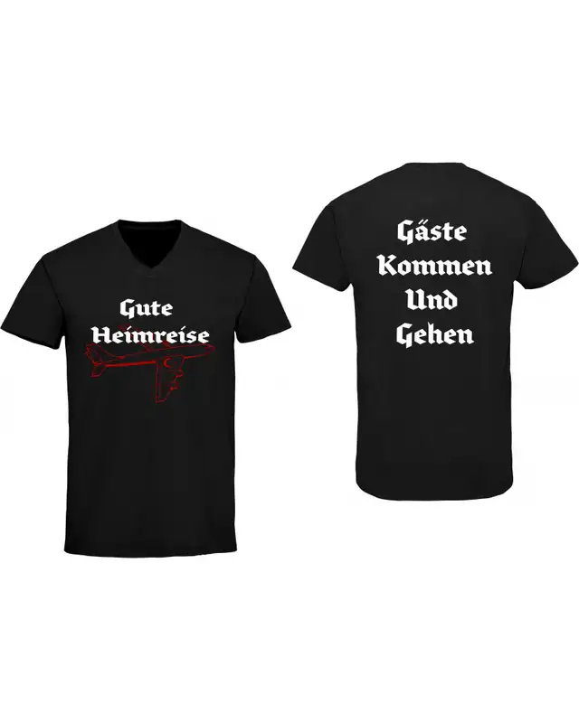 Herren V-Ausschnitt T-Shirt (Gute Heimreise) Bild 3