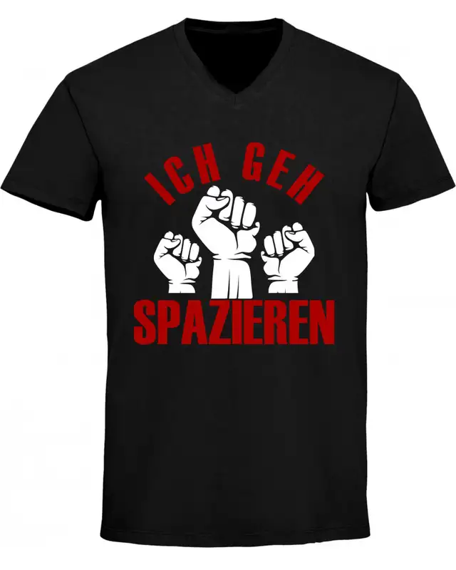 Herren V-Ausschnitt T-Shirt (Ich geh spazieren)