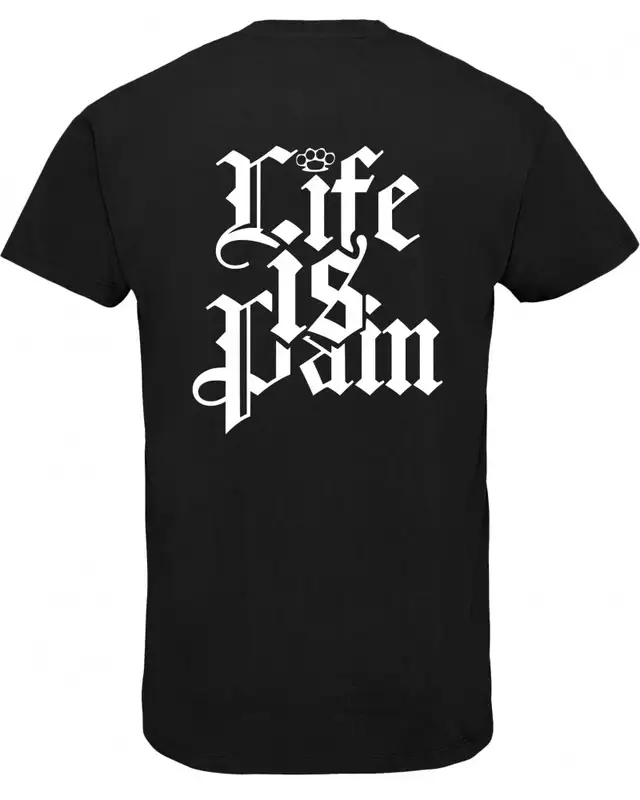 Herren V-Ausschnitt T-Shirt (Life is Pain) Bild 2