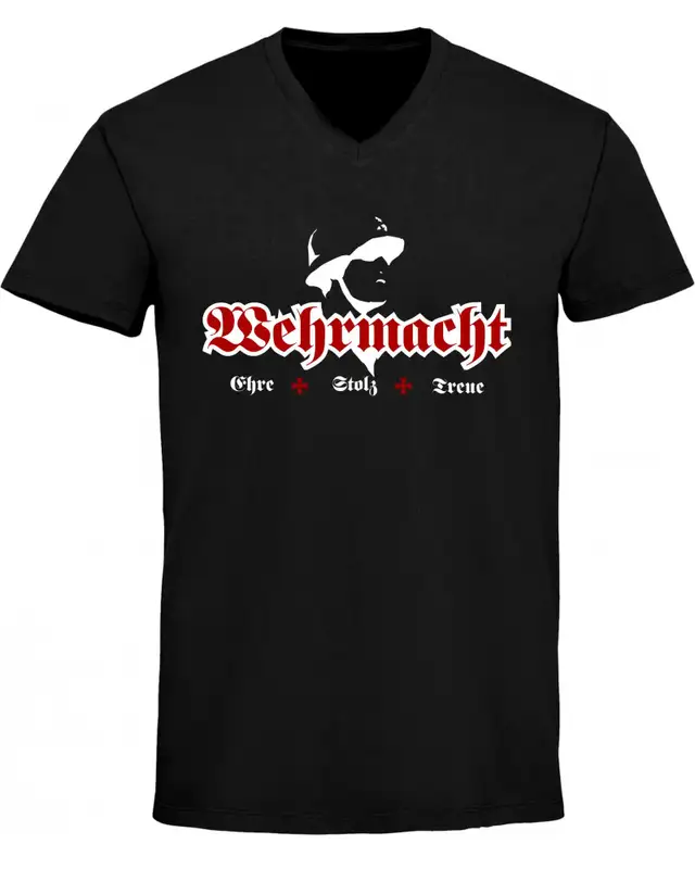 Herren V-Ausschnitt T-Shirt (Wehrmacht, ehre stolz treue)