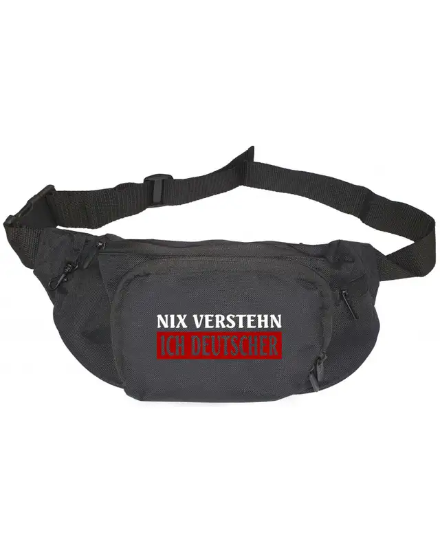 V1 Bestickte Gürteltasche (Nix verstehen, ich deutscher)